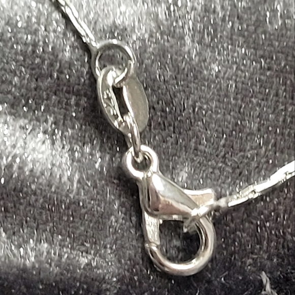 925S  Heart Shaped Blue Cubic Zirconia Jewelry Set - Picture 3 of 5